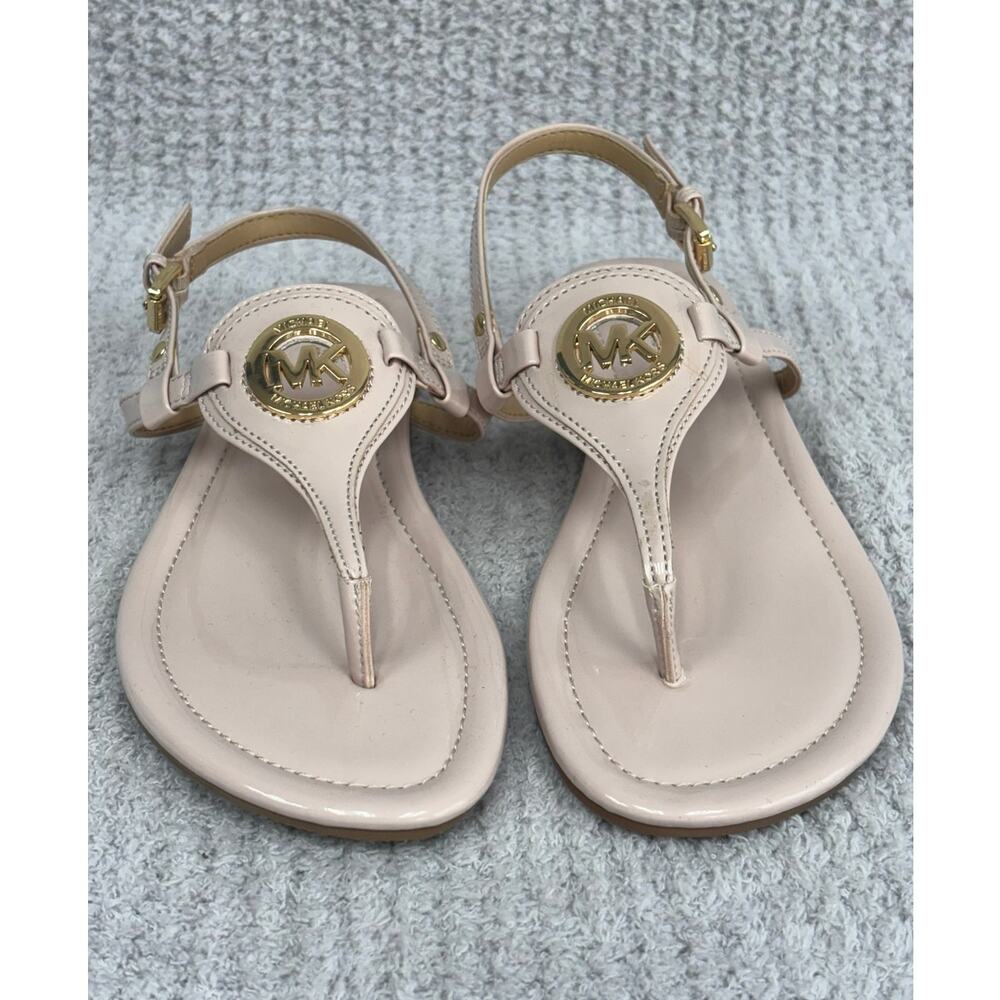 Michael Kors Pink Patent Leather Capri Thong Sandals Size 7.5M #77749